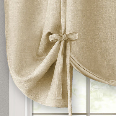 Darcy Window Curtain Tie-Up Shade, 50x63 inches, Polyester, Blush and Natural Hues