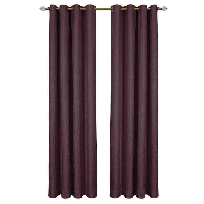 Taylor Lined Grommet Blackout Window Curtain Panel, 98% Light Blocking, 50 inches Width, Machine Washable Polyester Fabric - Textiles & Soft Furnishings - Aubergine - 50x63