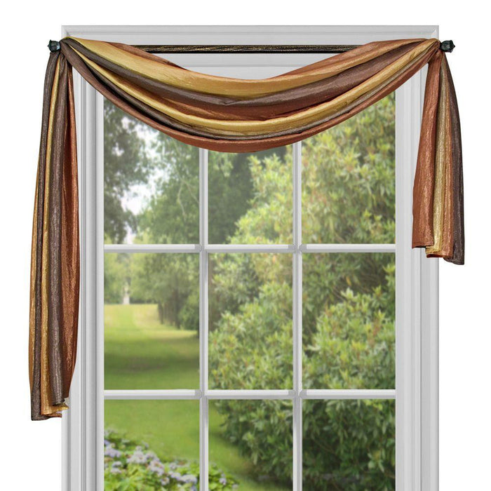 Window Curtain Scarf - Ombre Design, 50 Inch Width, Easy-to-Clean Polyester Fabric, Blush Tones and Natural Hues - Autumn