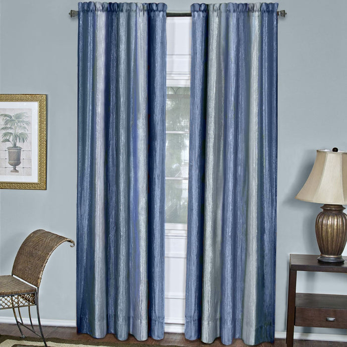 Ombre Window Curtain Panel for Household Textiles - Soft and Comfortable Polyester Material - Blue - 50x63