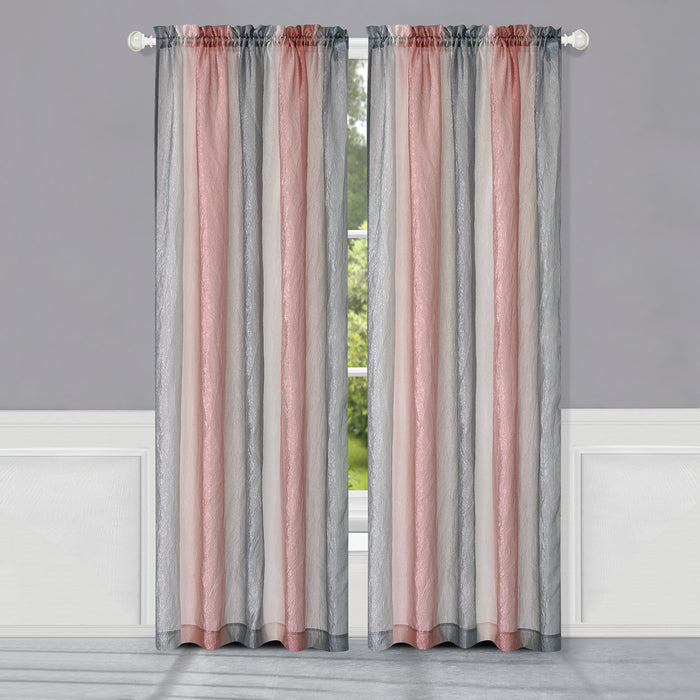 Ombre Window Curtain Panel for Household Textiles - Soft and Comfortable Polyester Material - Blush - 50x84