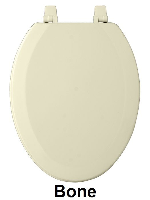 Fantasia 19 Inch Elongated Wood Toilet Seat with Beveled Edge - Bone