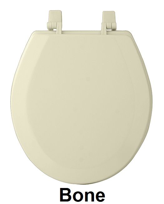 Fantasia 17 Inch Standard Wood Toilet Seat - Molded Design with Beveled Edge - Bone
