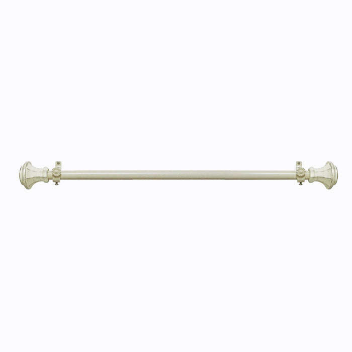 Carson Style Buono II Decorative Rod & Finial with Matching All-Metal Hardware, Antique Silver PVC Finials