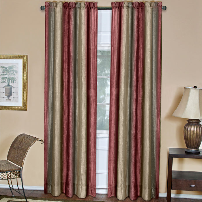Ombre Window Curtain Panel for Household Textiles - Soft and Comfortable Polyester Material - Burgundy - 50x63
