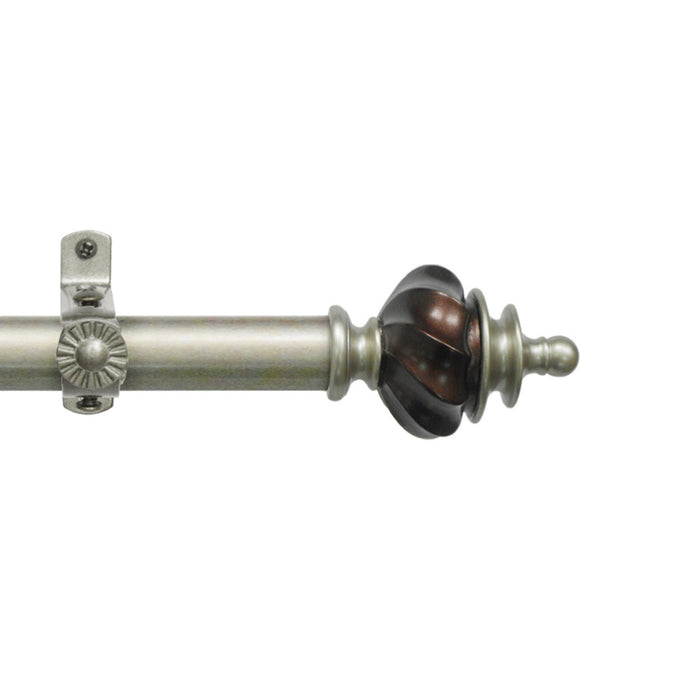 Aspen Camino Decorative Rod & Finial - Mahogany and Amber, All-Metal Hardware, Wall or Ceiling Mounting