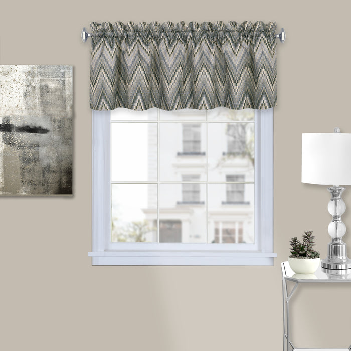 Avery Rod Pocket Window Curtain Valance - 52 Inches x 14 Inches, Soft Chenille Fabric - Charcoal