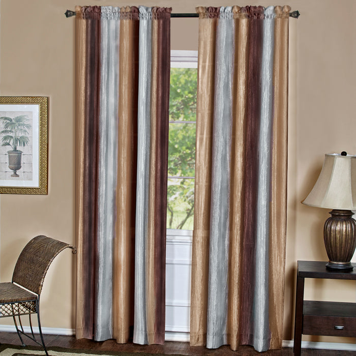 Ombre Window Curtain Panel for Household Textiles - Soft and Comfortable Polyester Material - Chocolate - 50x63