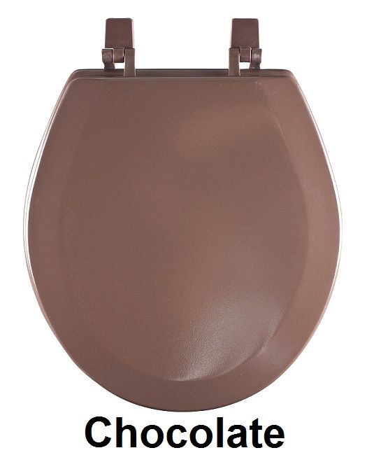 Fantasia 17 Inch Standard Wood Toilet Seat - Molded Design with Beveled Edge - Chocolate
