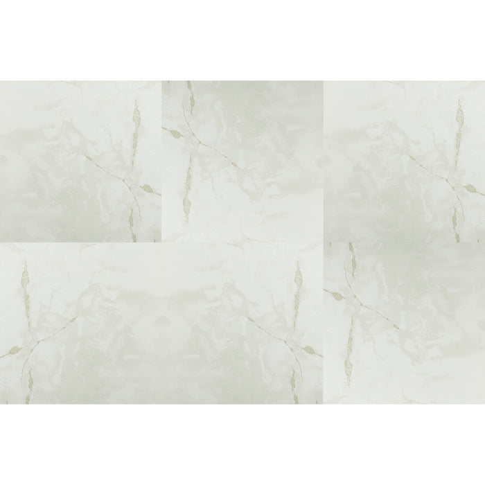 Nexus Style 12x12 Self Adhesive Vinyl Floor Tile - Cover 20 sqft, Easy DIY Peel 'N' Stick Installation, 1-Year Limited Warranty - Classic White with Grey Veins