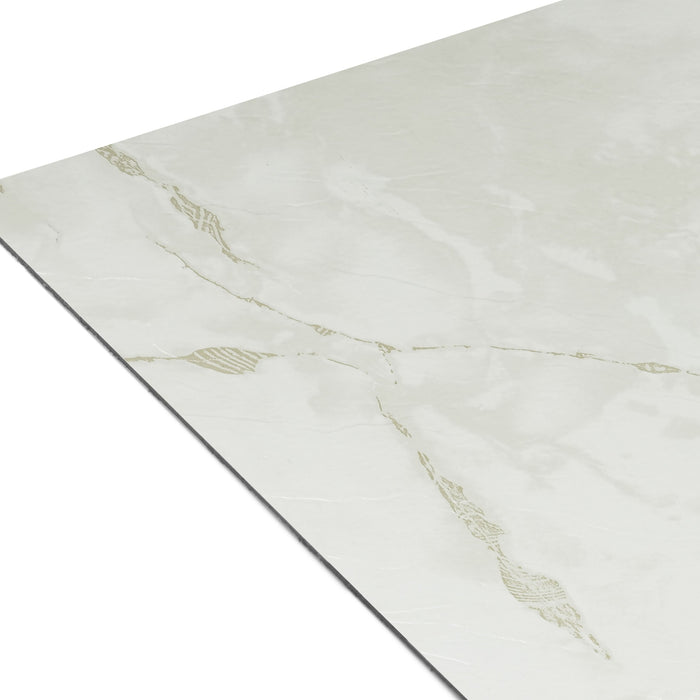 Nexus Style 12x12 Self Adhesive Vinyl Floor Tile - Cover 20 sqft, Easy DIY Peel 'N' Stick Installation, 1-Year Limited Warranty - Classic White with Grey Veins