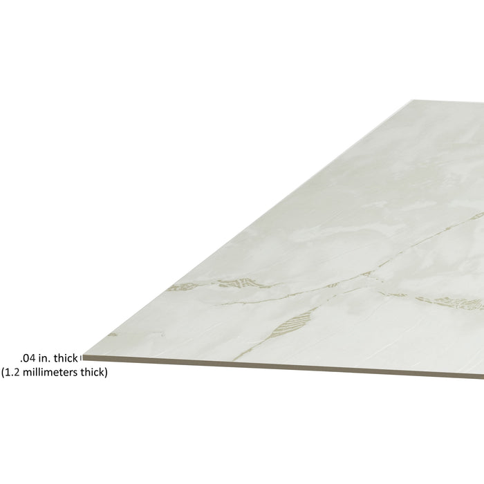 Nexus Style 12x12 Self Adhesive Vinyl Floor Tile - Cover 20 sqft, Easy DIY Peel 'N' Stick Installation, 1-Year Limited Warranty - Classic White with Grey Veins