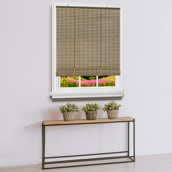 Cordless Veranda Vinyl Roll-Up Blind, Easy to Install for Indoor or Outdoor Use - Cocoa - 30x72