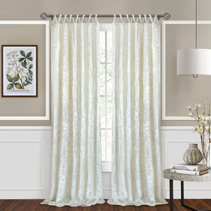 Criss-Cross Window Curtain Panel by kana - Harper Style, 50 Inch Wide, Light-Filtering Polyester, Machine Washable - Creamy White - 50x84