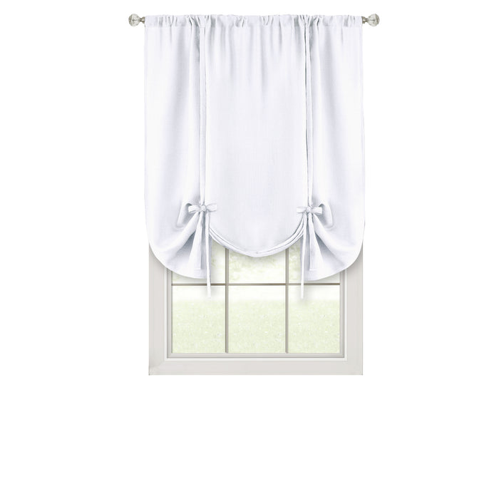 Darcy Window Curtain Tie-Up Shade, 50x63 inches, Polyester, Blush and Natural Hues