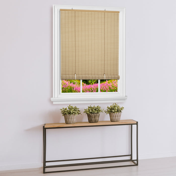 Cordless Veranda Vinyl Roll-Up Blind, Easy to Install for Indoor or Outdoor Use - Dessert - 60x72