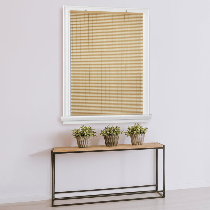 Cordless Veranda Vinyl Roll-Up Blind, Easy to Install for Indoor or Outdoor Use - Dessert - 60x72