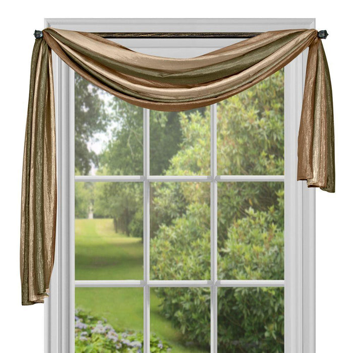 Window Curtain Scarf - Ombre Design, 50 Inch Width, Easy-to-Clean Polyester Fabric, Blush Tones and Natural Hues - Earth