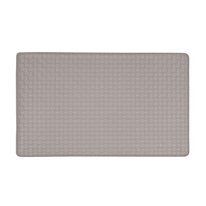 Decorative Anti-Fatigue Mat - Faux-Leather Woven-Embossed - Eco PVC Foam - Sizes 18x30, 20x39 - Grey - 20x39