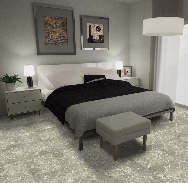 Nexus Style 12x12 Self Adhesive Vinyl Floor Tile - Cover 20 sqft, Easy DIY Peel 'N' Stick Installation, 1-Year Limited Warranty - Grey Marble
