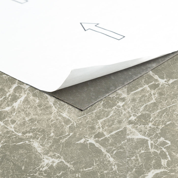 Nexus Style 12x12 Self Adhesive Vinyl Floor Tile - Cover 20 sqft, Easy DIY Peel 'N' Stick Installation, 1-Year Limited Warranty - Grey Marble