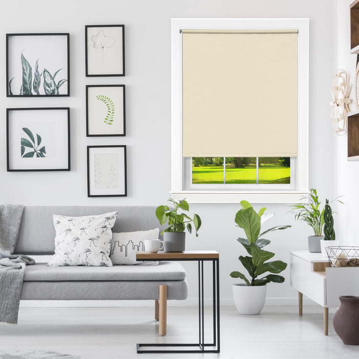 Cords Free Tear Down Room Darkening Window Shade - Customizable Width and Cordless Lift - Ivory - 37x72