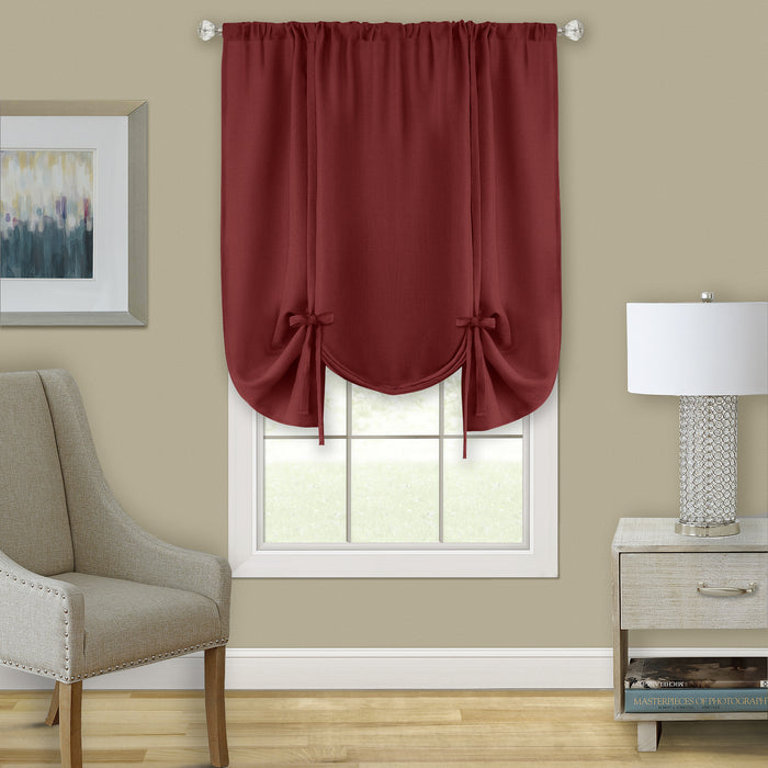 Darcy Window Curtain Tie-Up Shade, 50x63 inches, Polyester, Blush and Natural Hues - Marsala