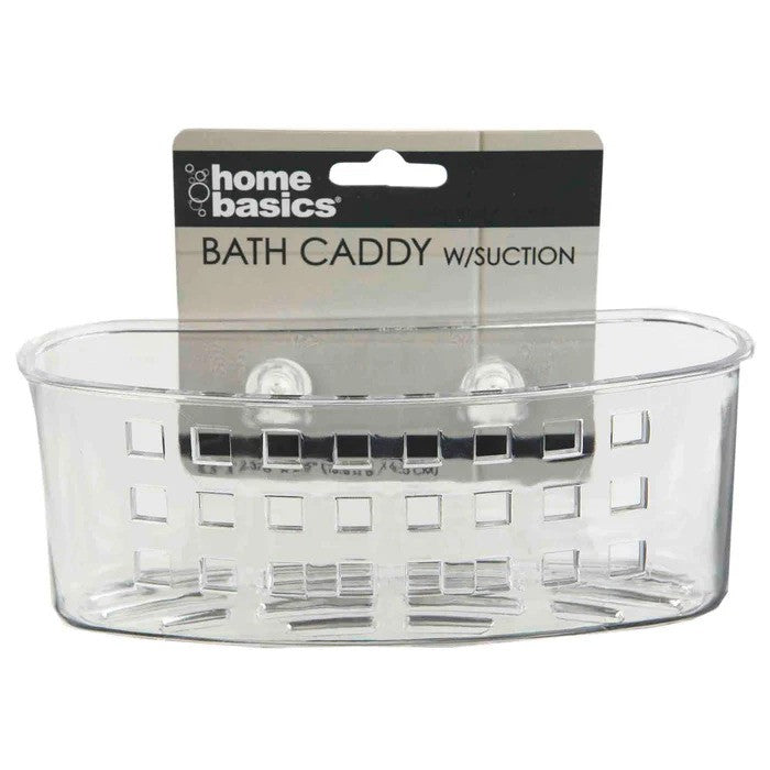 Wide Bath Caddy/Shower Basket Soap Holder with Suction Cups - Medium - 6.50" x 2.25" x 2.50"