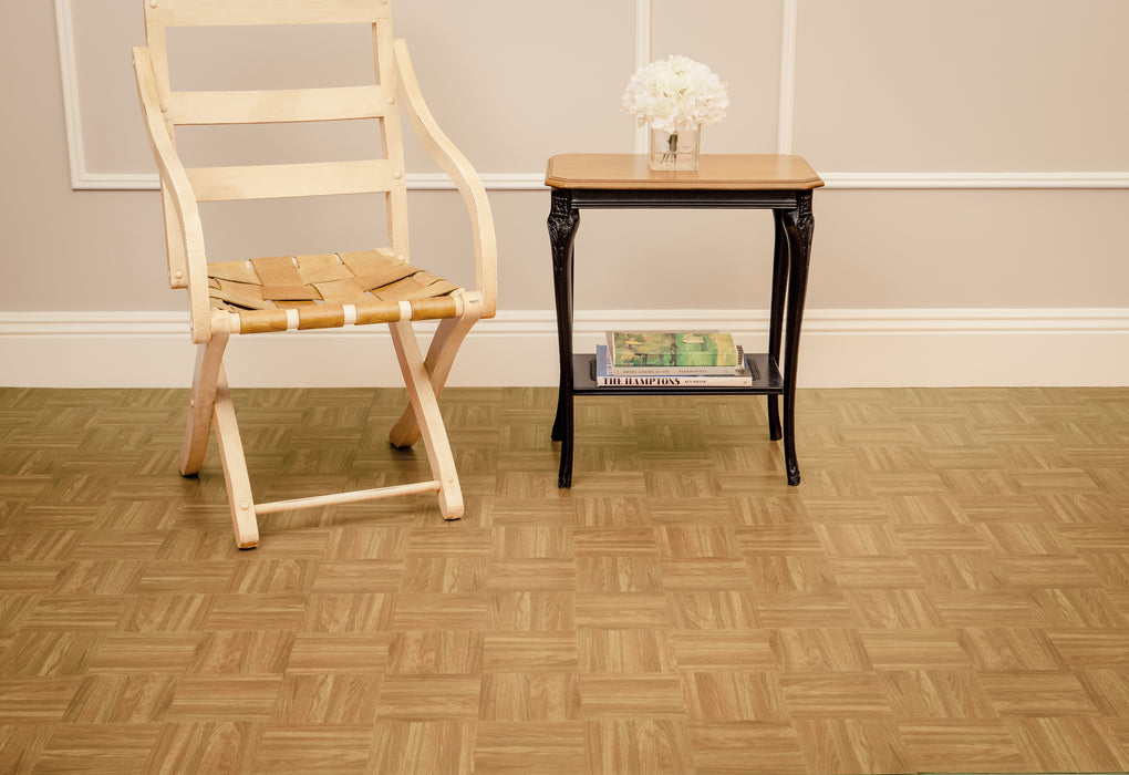 Nexus Style 12x12 Self Adhesive Vinyl Floor Tile - Cover 20 sqft, Easy DIY Peel 'N' Stick Installation, 1-Year Limited Warranty - Oak Parquet