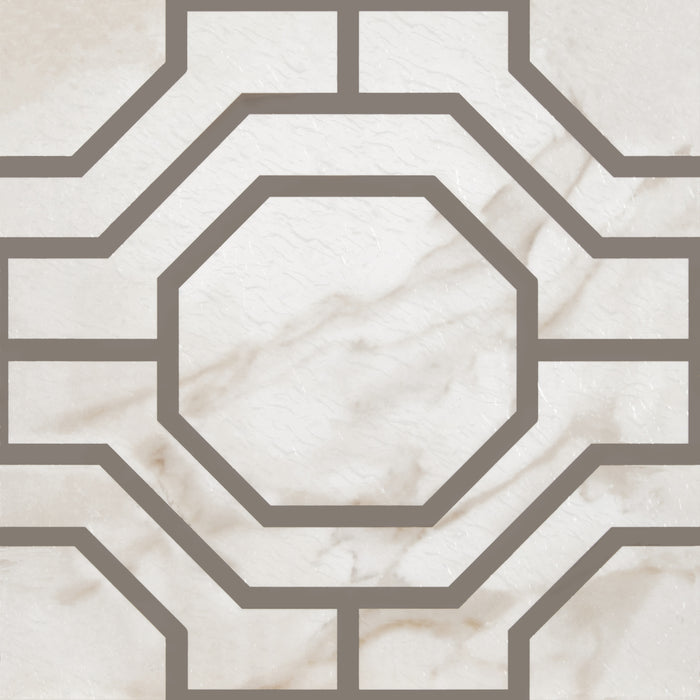 Retro Style 12x12 Self Adhesive Vinyl Floor Tile - 20 Tiles, 20 sqft - Octagon