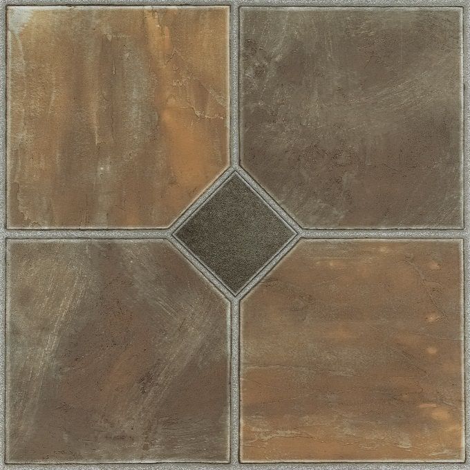 Nexus Style 12x12 Self Adhesive Vinyl Floor Tile - Cover 20 sqft, Easy DIY Peel 'N' Stick Installation, 1-Year Limited Warranty - Rustic Slate