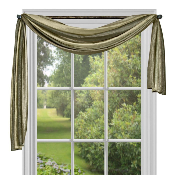 Window Curtain Scarf - Ombre Design, 50 Inch Width, Easy-to-Clean Polyester Fabric, Blush Tones and Natural Hues - Sage