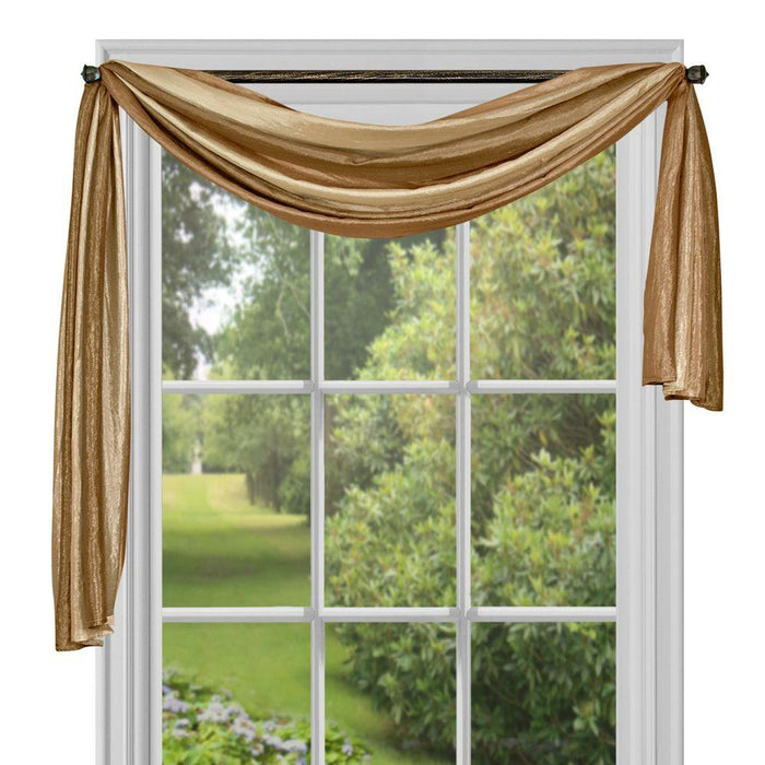 Window Curtain Scarf - Ombre Design, 50 Inch Width, Easy-to-Clean Polyester Fabric, Blush Tones and Natural Hues - Sandstone