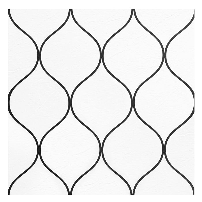 Retro Style 12x12 Self Adhesive Vinyl Floor Tile - 20 Tiles, 20 sqft - Scallop