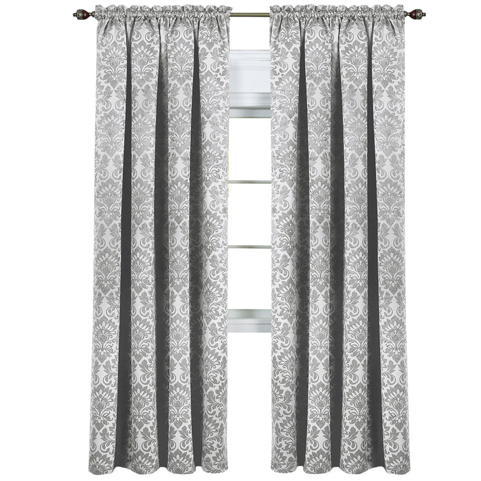 Sutton Window Curtain Panel for Household Textiles - Soft and Comfortable Polyester Material - Silver - 52x63