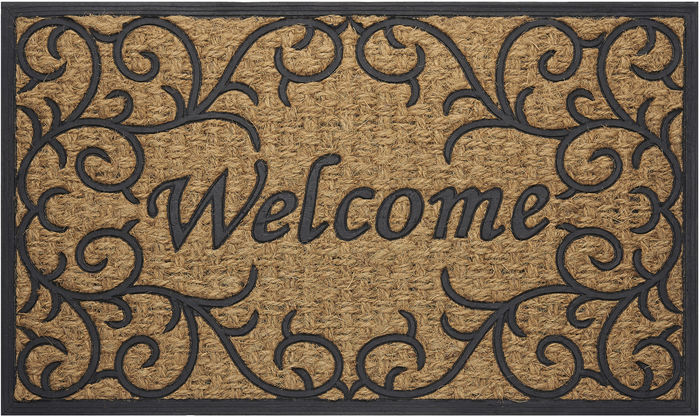 Coco Mat Daisy Doormat - 18x30, Durable, Eco-Friendly, Rubber Trim, Easy to Clean - Vines