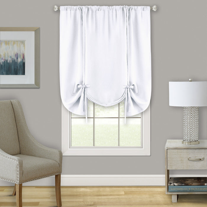Darcy Window Curtain Tie-Up Shade, 50x63 inches, Polyester, Blush and Natural Hues - White