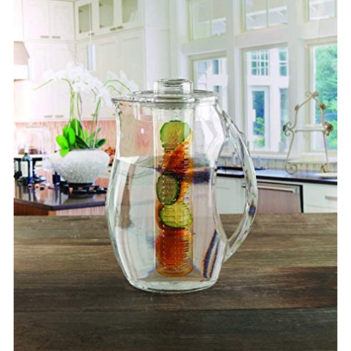 Large Fruit Infuser Water Pitcher (2.9 Quart / 93 Oz) – Shatterproof Acrylic – BPA Free