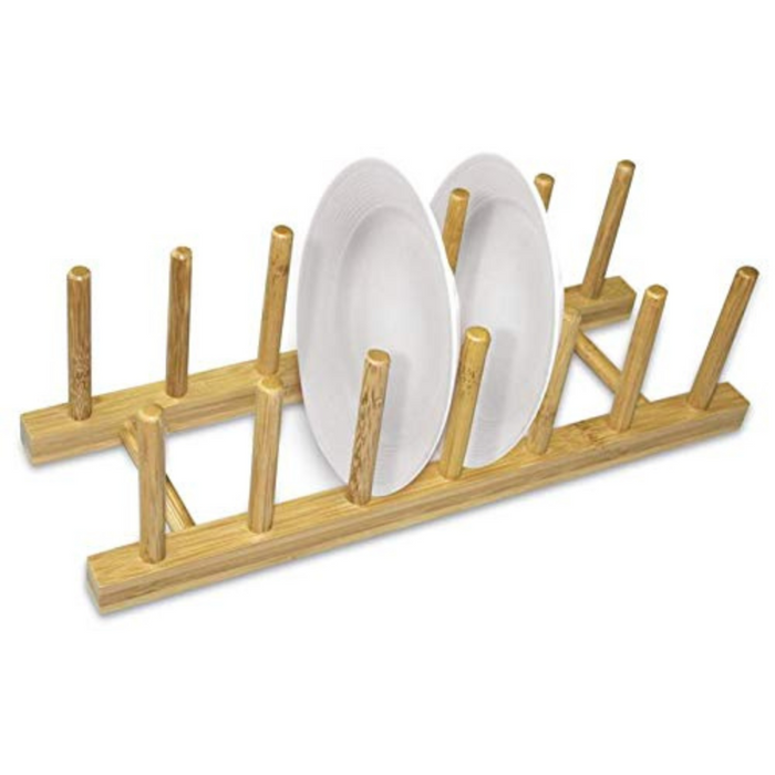Bamboo Wooden Dish Rack/Dish Dryer/Plate Holder Kitchen Storage Cabinet Organizer for Plates/Bowls/Cups/Pot Lids/Cutting Boards - Mitten & Glove Rack