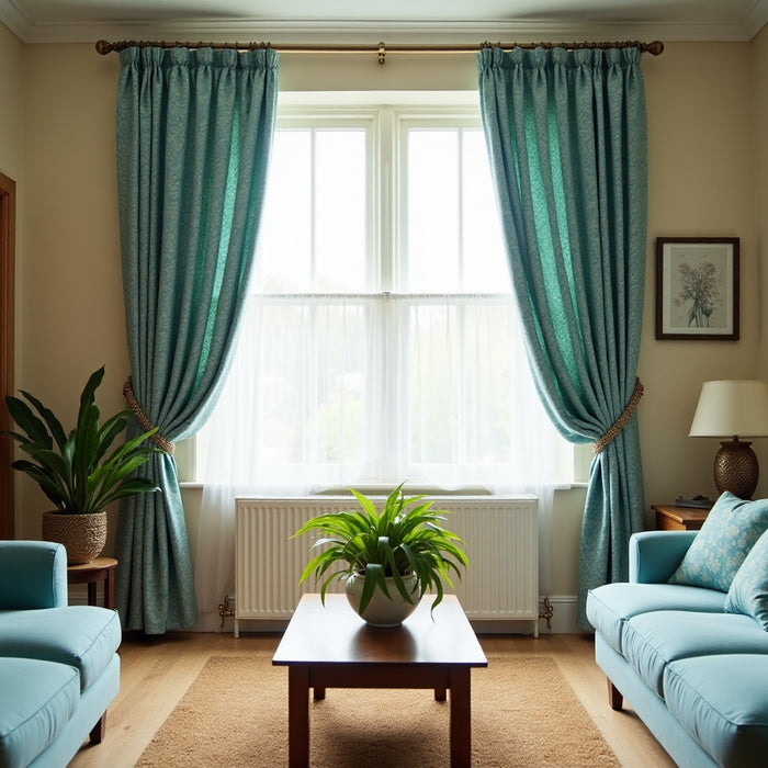 Transform Your Space with Blue and Green Patterned Curtains