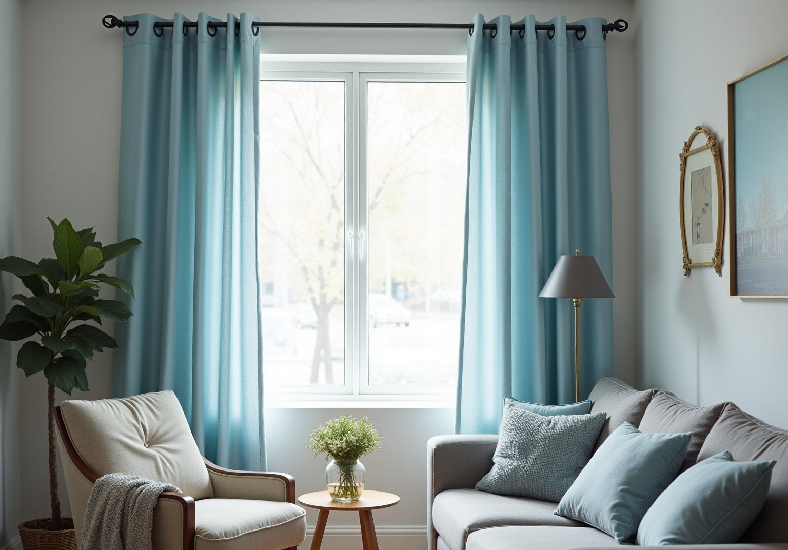 Master Light Blue and Grey Curtains for Your Home Decor