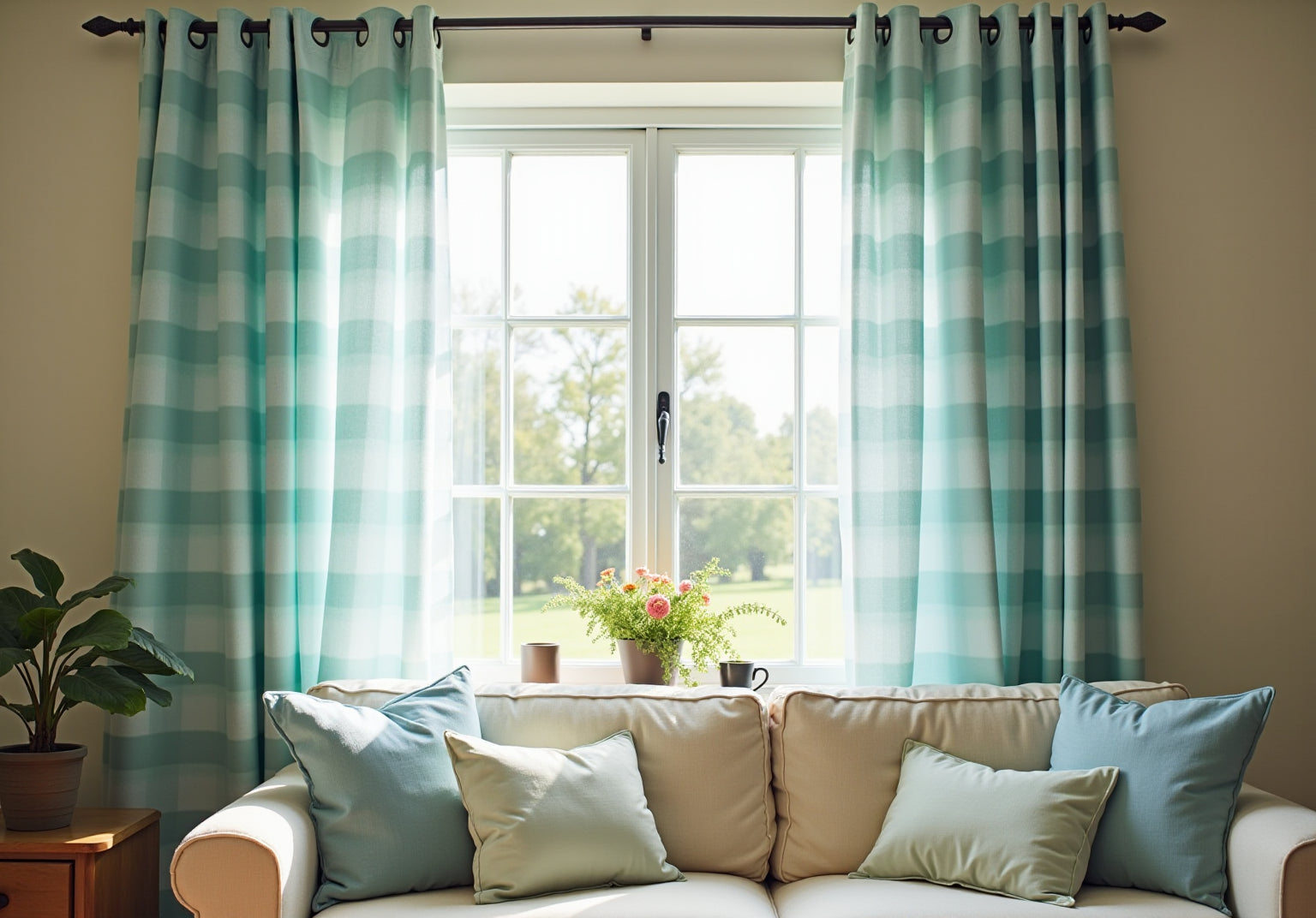 Transform Your Space with Light Blue and Green Curtains