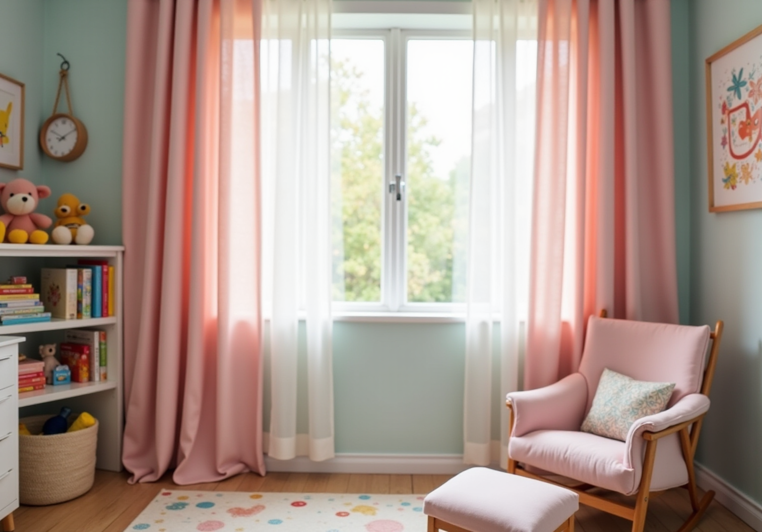 Transform Your Nursery with Pink and White Curtains