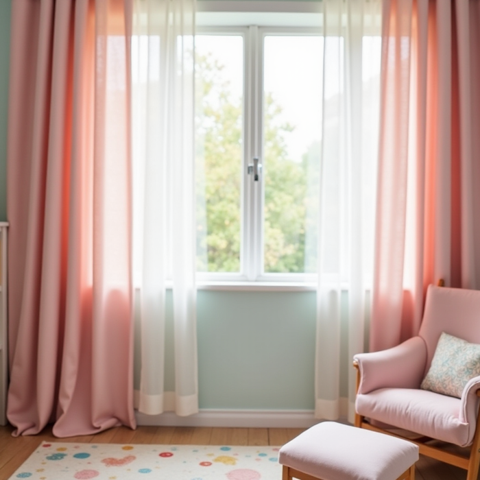 Transform Your Nursery with Pink and White Curtains