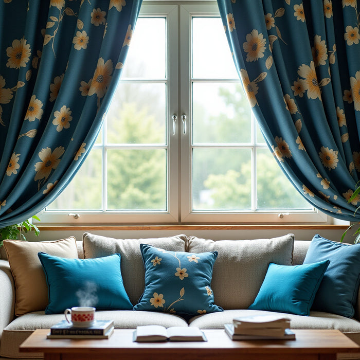 Transform Your Space with Dark Blue Floral Curtains: A Step-by-Step Guide