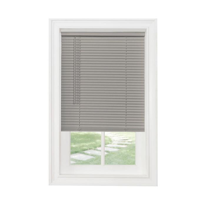 Cordless GII Morningstar 1" Grey Mini Blind - Effortlessly Adjustable for Light Filtering or Privacy