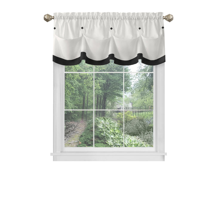 Lana Rod Pocket Window Curtain Valance - 52 Inches x 14 Inches, Soft Chenille Fabric