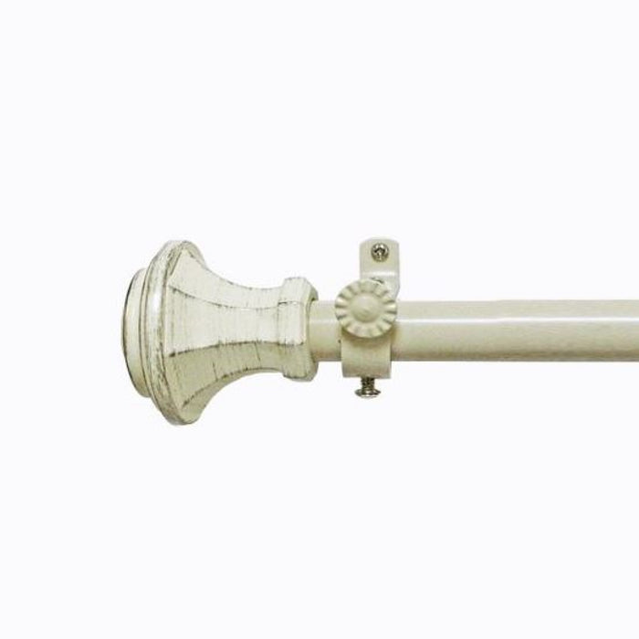 Carson Style Buono II Decorative Rod & Finial with Matching All-Metal Hardware, Antique Silver PVC Finials - 66-120