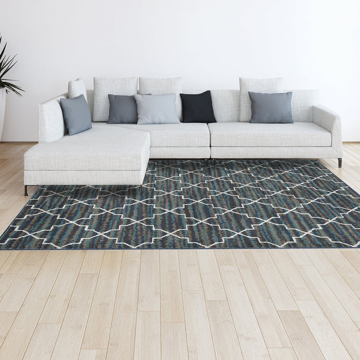 3 Piece Rug Set - Crosshatch Blue Grey