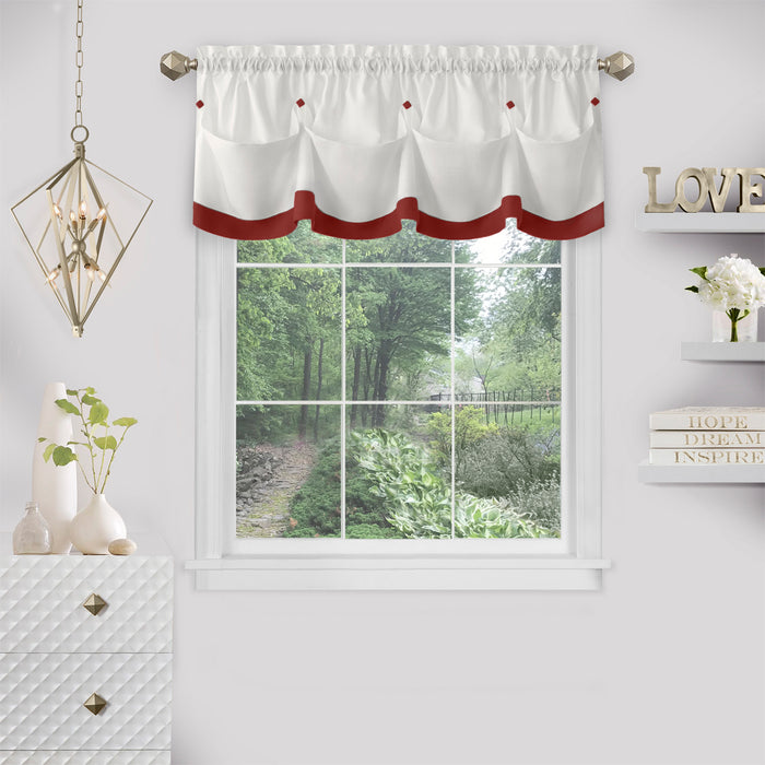 Lana Rod Pocket Window Curtain Valance - 52 Inches x 14 Inches, Soft Chenille Fabric